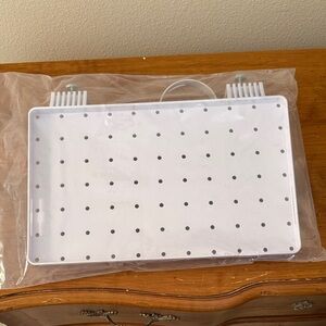 White dorm bunk Adjustable White Pegboard Tray plastic Organizer